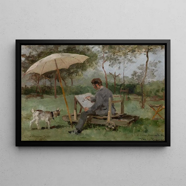 Armand Heins painting en plein air - Theo van Rysselberghe — framed artwork on a wall