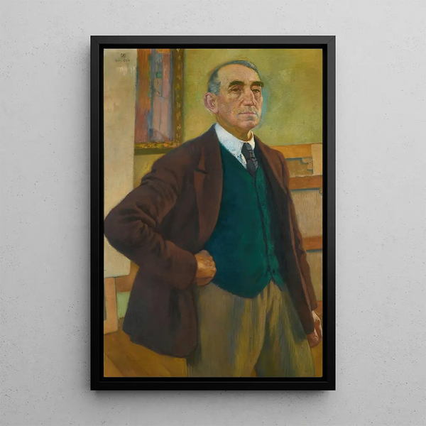 Self-portrait with Green Vest - Theo van Rysselberghe — framed artwork on a wall
