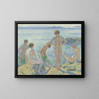 Baadsters - Theo van Rysselberghe — framed artwork on a wall
