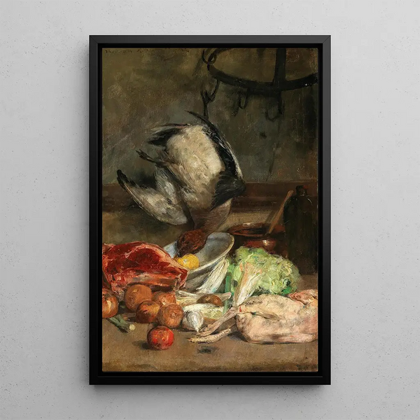 Still life in the kitchen - Theo van Rysselberghe — framed artwork on a wall