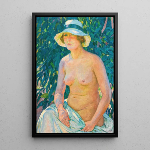 Nude in Panama - Theo van Rysselberghe — framed artwork on a wall