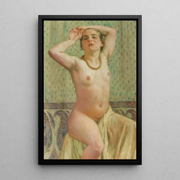 Paquita with Necklace - Theo van Rysselberghe — framed artwork on a wall
