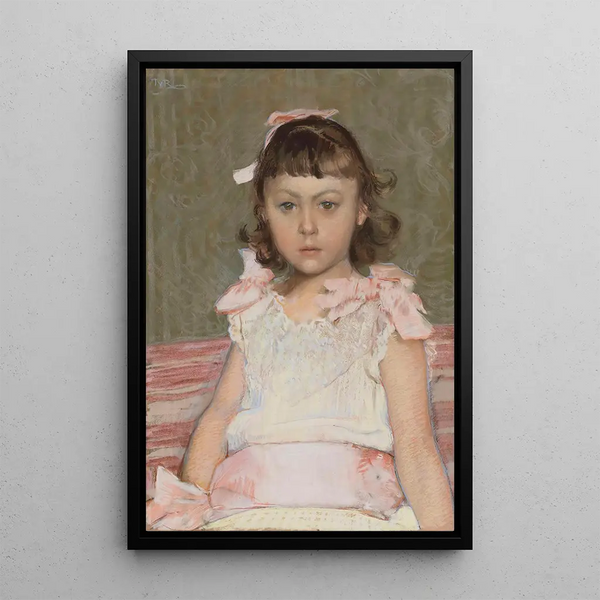 Portrait of a Little Girl - Theo van Rysselberghe — framed artwork on a wall