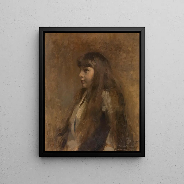 Portrait of a Girl - Theo van Rysselberghe — framed artwork on a wall