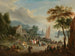 lively village scene by a riverbank - Theobald Michau — artwork view