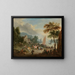 lively village scene by a riverbank - Theobald Michau — framed artwork on a wall