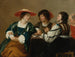 a woman and three men sitting around a table playing cards - Theodoor Rombouts — artwork view