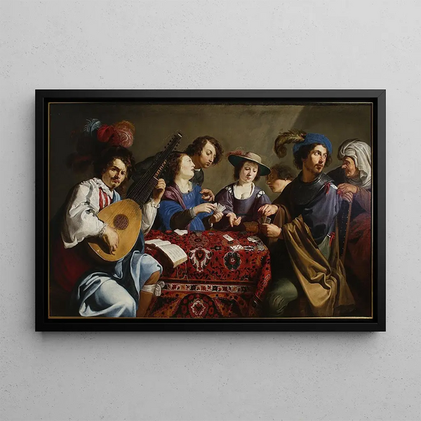 Card game - Theodoor Rombouts — framed artwork on a wall
