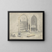 Fontaine against a city wall with a staircase built - Theodoor Wilkens — framed artwork on a wall