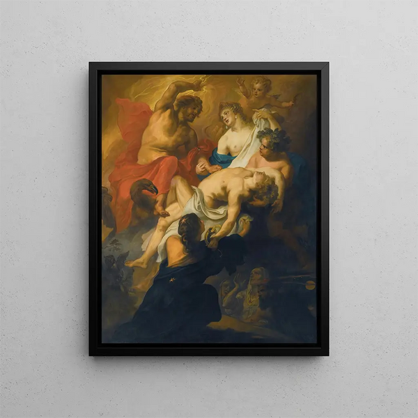 Les dieux pleurent Phaéton - Theodoor van Thulden — framed artwork on a wall