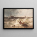 Shipwreck near the jetty - Theodor Alexander Weber — framed artwork on a wall