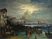 Naples, a night quay with a view of Vesuvius - Theodor Groll — artwork view