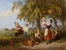 The harvest of cherries, family of farmers in the orchard - Theodor Hosemann — artwork view