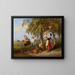 The harvest of cherries, family of farmers in the orchard - Theodor Hosemann — framed artwork on a wall