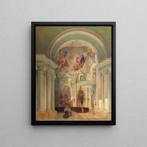 Das Innere der Piaristenkirche à Vienne - Theodor Jachimowicz — framed artwork on a wall