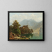 Alpine Lake Scene Painting - Theodor Nocken — framed artwork on a wall