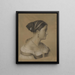 Bust of a young Roman woman in profile to the right with a pearl necklace around her neck - Theodor Pelissier — framed artwork on a wall