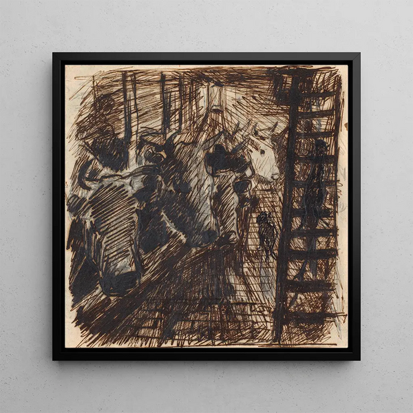 Soirées dans la grange - Theodor Philipsen — framed artwork on a wall