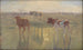 Bétail vu contre le soleil sur l'île de Saltholm - Theodor Philipsen — artwork view