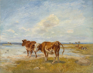 Cows on the Beach (sketch) - Theodor Philipsen — artwork view