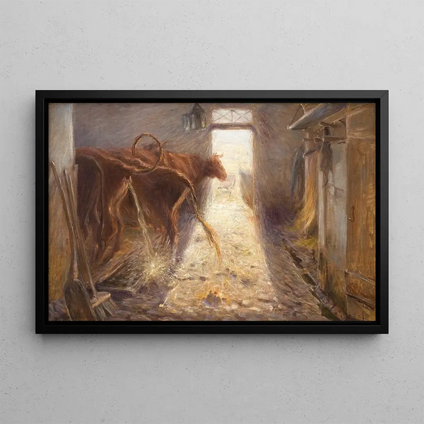 Stable on Saltholm Island - Theodor Philipsen — framed artwork on a wall
