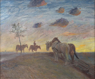 Evening landscape painting - Theodor Philipsen — artwork view