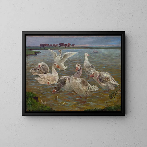 Les Oies - Theodor Philipsen — framed artwork on a wall