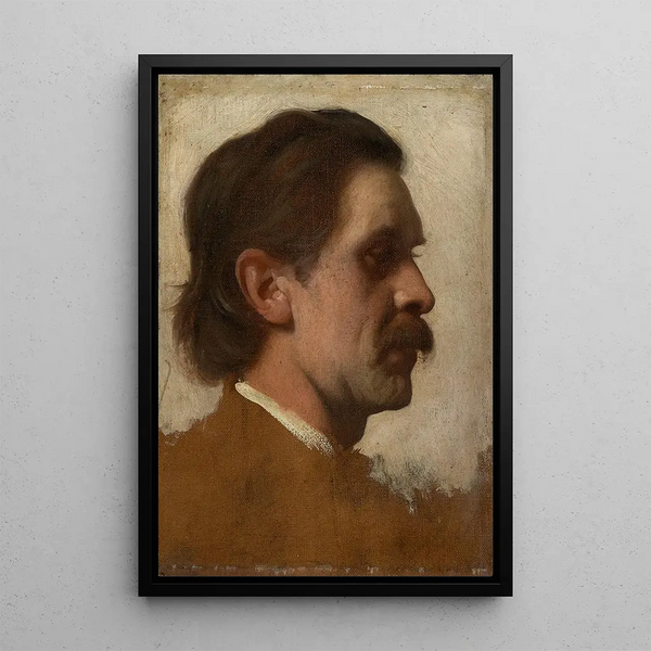 Study of a Male Head - Theodor Poeckh — framed artwork on a wall