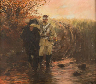 Garde cuirassier blessé du 1er bataillon avec cheval - Theodor Rocholl — artwork view