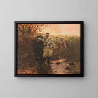 Garde cuirassier blessé du 1er bataillon avec cheval - Theodor Rocholl — framed artwork on a wall