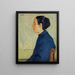 Photo of a woman sitting in bust profile - Theodor Schindler — framed artwork on a wall