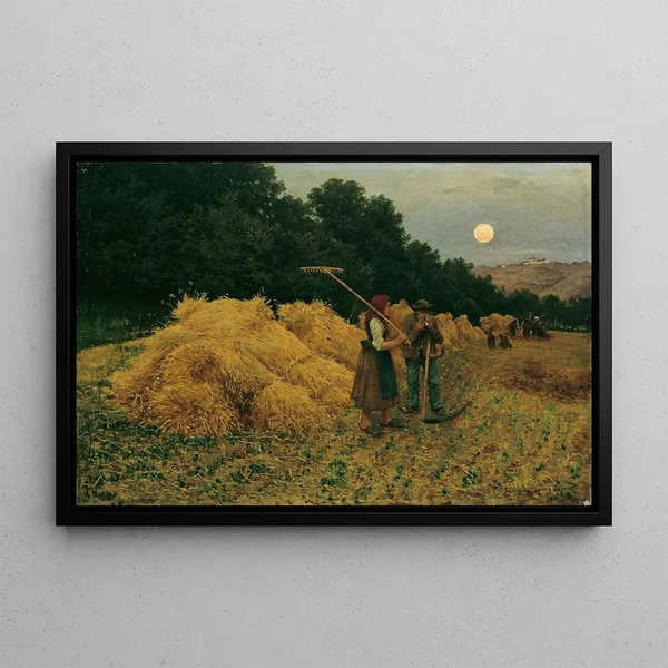 Moonrise after Harvest I - Theodor von Hermann — framed artwork on a wall