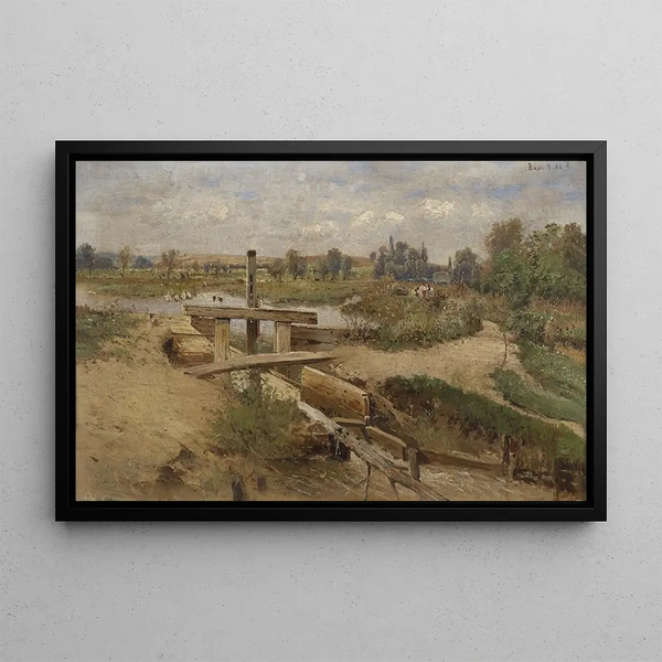 Hungarian Landscape Painting - Theodor von Hermann — framed artwork on a wall