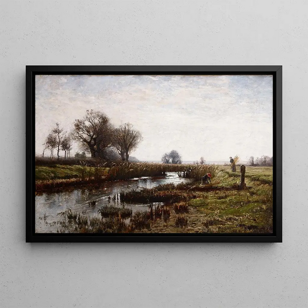 Late Afternoon, Dachau Marsh - Theodore Clement Steele — framed artwork on a wall