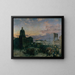 Rue Washington in Indianapolis at dusk - Theodore Clement Steele — framed artwork on a wall