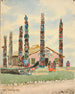 Alaska Building painting with totems at the Saint-Louis World's Fair - Theodore J. Richardson — artwork view