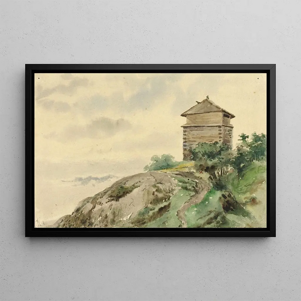 Blockhaus Alaska 1887 - Theodore J. Richardson — framed artwork on a wall