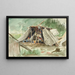 Indian Camp Painting in Alaska - Theodore J. Richardson — framed artwork on a wall