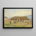 Russian Sitka antique trading post painting - Theodore J. Richardson — framed artwork on a wall
