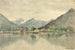 Sitka painting from the islands depicting the Russian castle 1888 - Theodore J. Richardson — artwork view