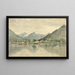 Sitka painting from the islands depicting the Russian castle 1888 - Theodore J. Richardson — framed artwork on a wall