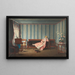 a woman in pink lying on a sofa - Théodore Le Brun — framed artwork on a wall