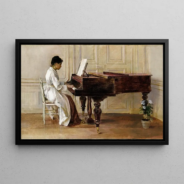 At the piano - Theodore Robinson — framed artwork on a wall