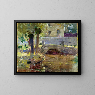 The Bridge at Giverny - Theodore Robinson — framed artwork on a wall