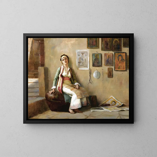 A Moment of Rest - Theodoros Ralli — framed artwork on a wall
