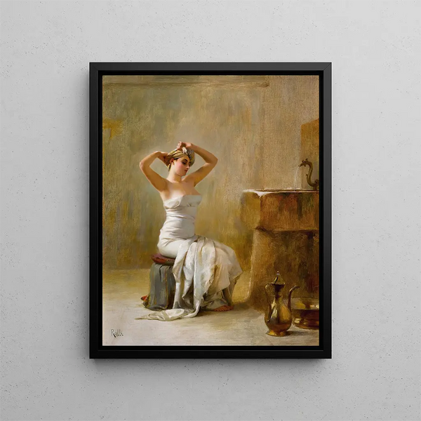 After the bath - Theodoros Ralli — framed artwork on a wall