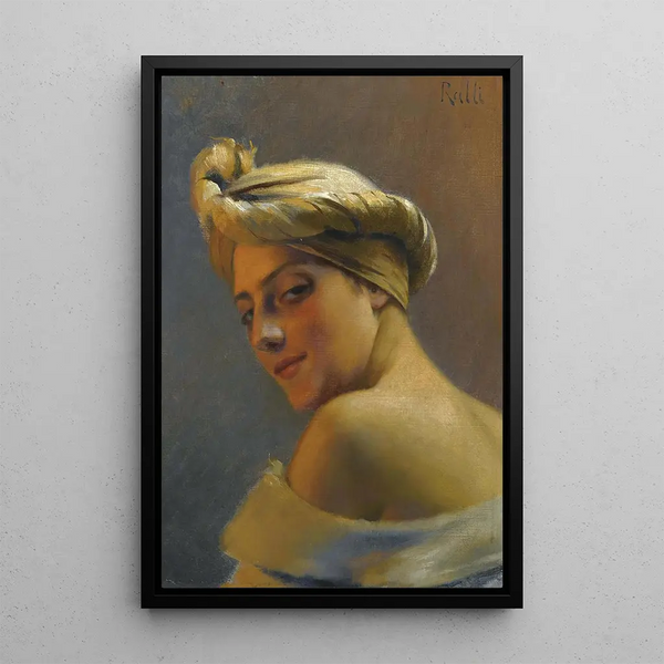 Girl with Turban - Theodoros Ralli — framed artwork on a wall