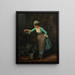 Woman watering flowers - Theodoros Ralli — framed artwork on a wall