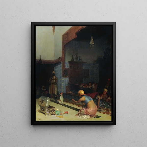 Marionnettes dans le harem - Theodoros Ralli — framed artwork on a wall