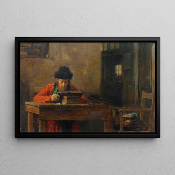 Rabbin lisant - Theodoros Ralli — framed artwork on a wall
